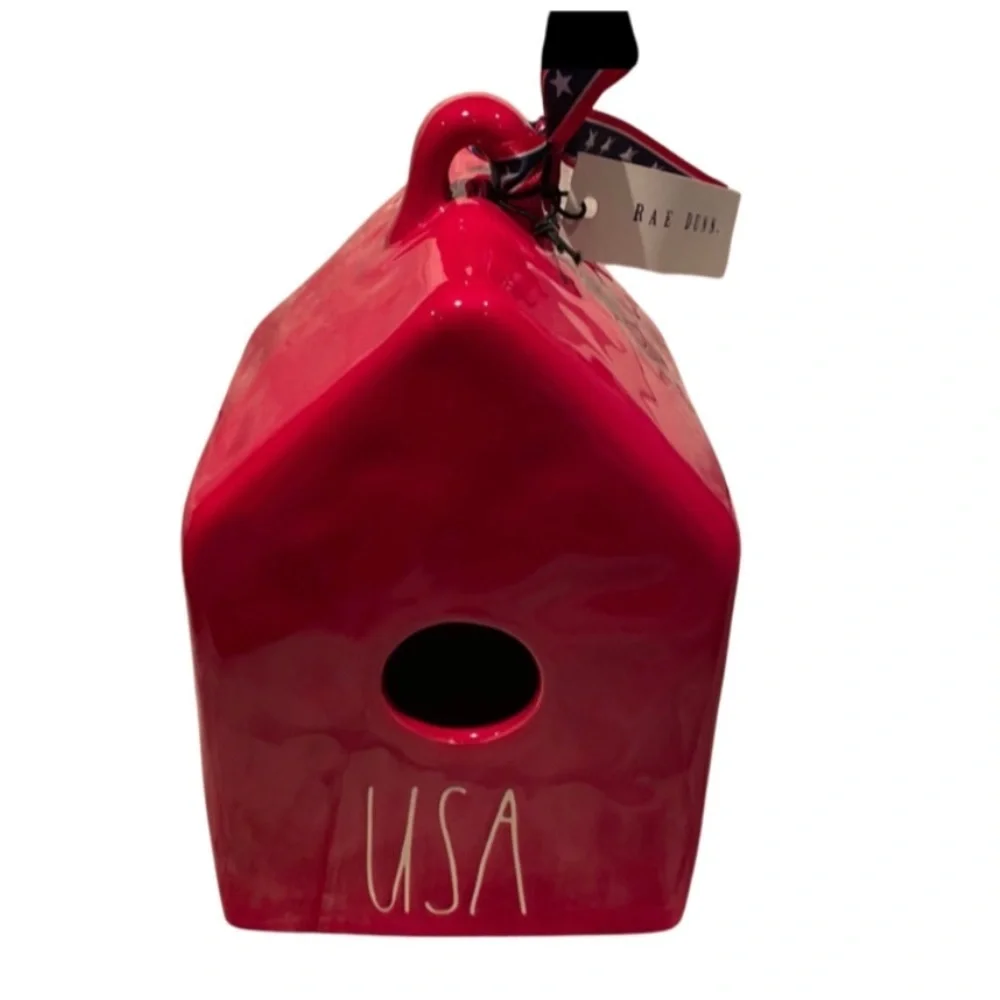 RAE Dunn USA Ceramic Birdhouse NWTS